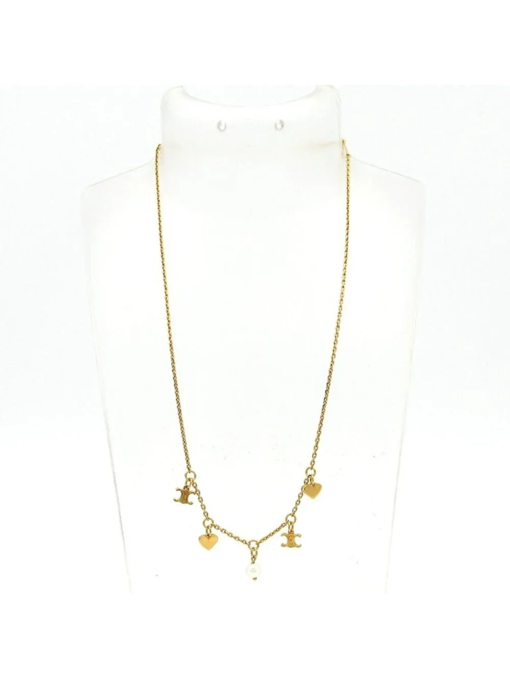 Celine Necklace Gold Ivory Heart